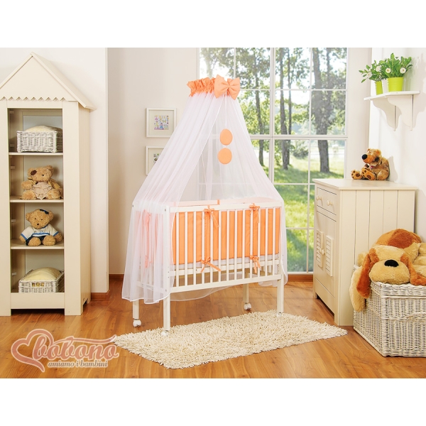 Bijzetbed baby met Matras en beddengoed -  Perzik Little Prince Princess
