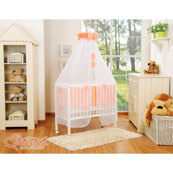 Bijzetbed baby met Matras en beddengoed -  Perzik Little Prince Princess