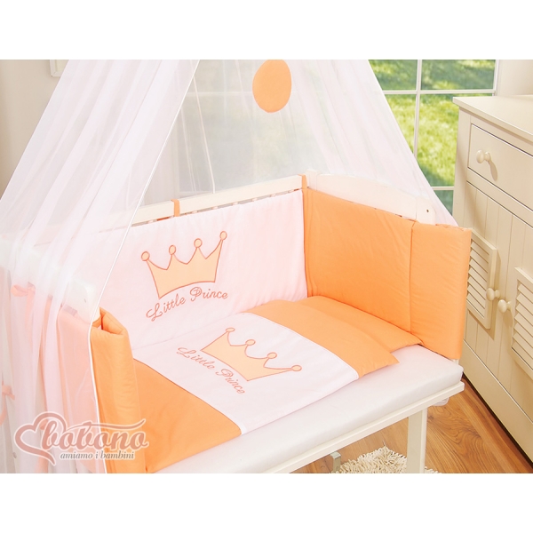Bijzetbed baby met Matras en beddengoed -  Perzik Little Prince Princess