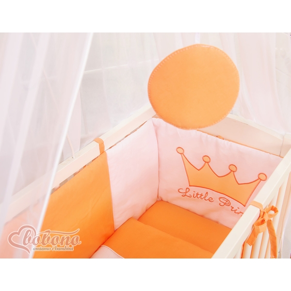 Bijzetbed baby met Matras en beddengoed -  Perzik Little Prince Princess