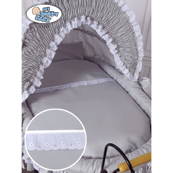 Brocante Babywieg Rotan Grijs Victoria