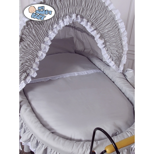 Brocante Babywieg Rotan Grijs Victoria