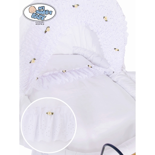 Brocante Babywieg Rotan Kribbe Wit Sisi