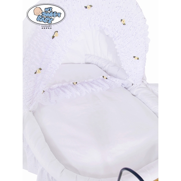 Brocante Babywieg Rotan Kribbe Wit Sisi