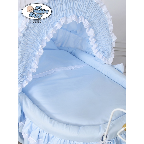 Brocante Rotan Wieg Blauw Victoria
