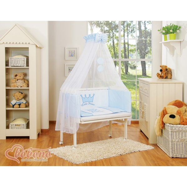 Co-sleeper Kinderbed met Matras en beddengoed -  Blauw Little Prince Princess