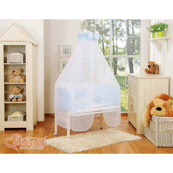 Co-sleeper Kinderbed met Matras en beddengoed -  Blauw Little Prince Princess