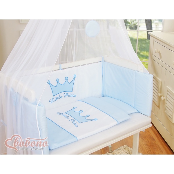 Co-sleeper Kinderbed met Matras en beddengoed -  Blauw Little Prince Princess