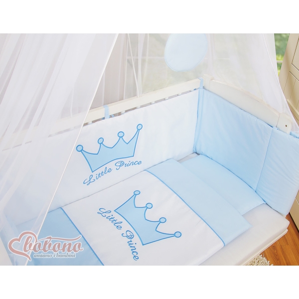 Co-sleeper Kinderbed met Matras en beddengoed -  Blauw Little Prince Princess