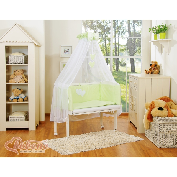 Co-sleeper Kinderbed met Matras en beddengoed -  Groen