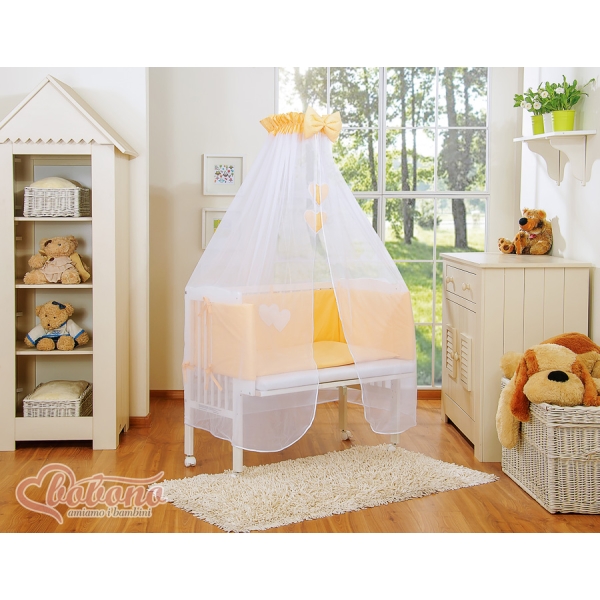 Co-sleeper Kinderbed met Matras en beddengoed -  Perzik