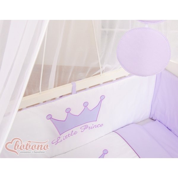 Co-sleeper Kinderbed met Matras en beddengoed -  Purper Little Prince Princess