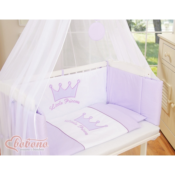 Co-sleeper Kinderbed met Matras en beddengoed -  Purper Little Prince Princess