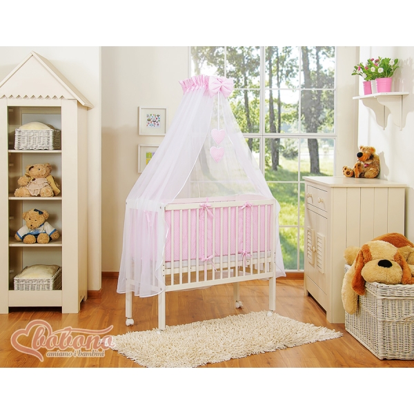 Co-sleeper Kinderbed met Matras en beddengoed -  Roze