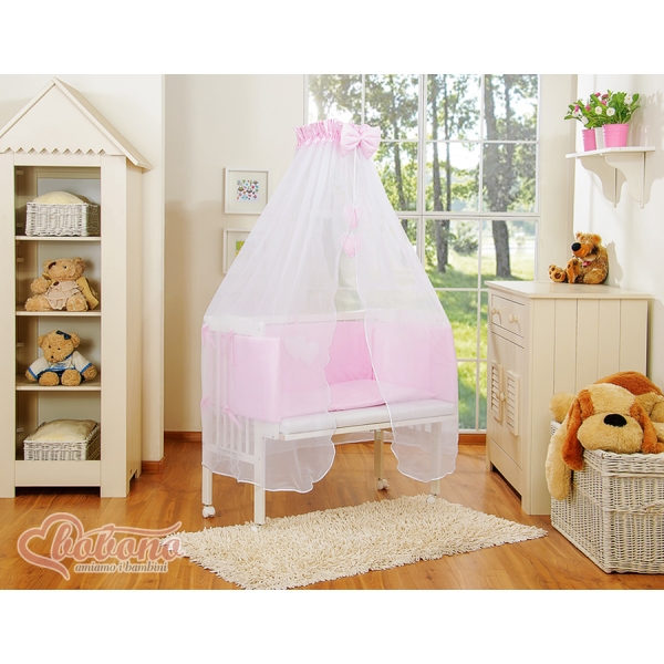 Co-sleeper Kinderbed met Matras en beddengoed -  Roze