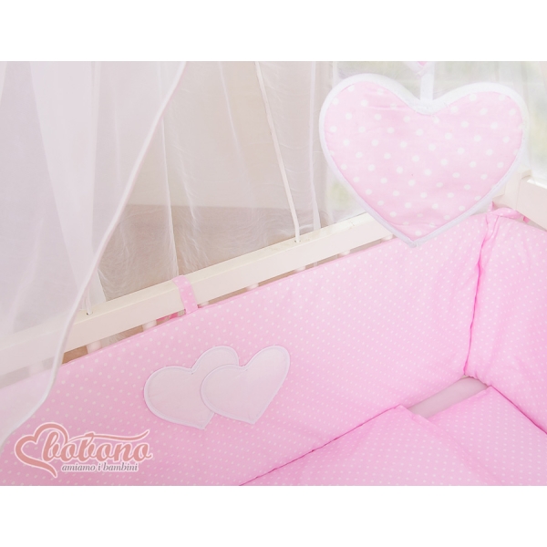 Co-sleeper Kinderbed met Matras en beddengoed -  Roze