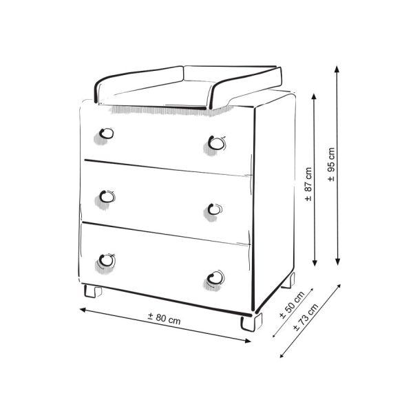 Commode met Verschoningsblad Classic 6001