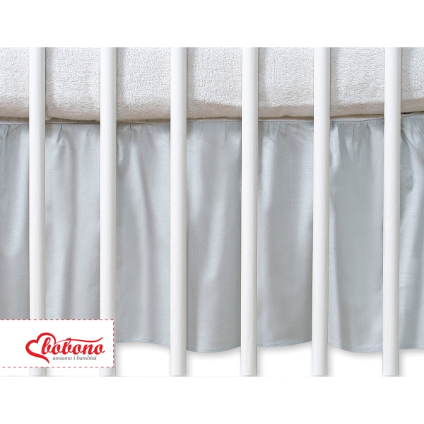 Decoratieve Bedrok Stofhoes Maskerende Ruche voor Kinderbed 140x70 cm - Harten Grijs