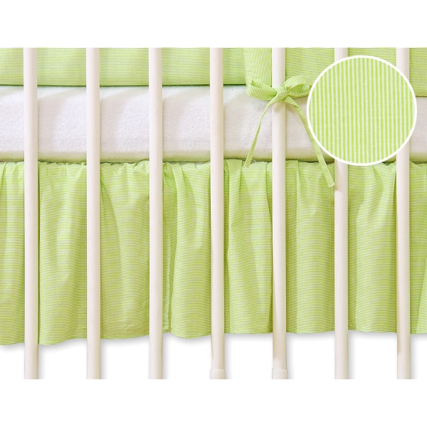Decoratieve Bedrok Stofhoes Maskerende Ruche voor Kinderbed 140x70 cm - Harten Groen Snijder