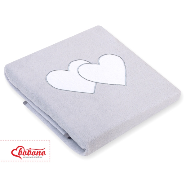 Deken van Polar Fleece voor Baby - Harten Grijs