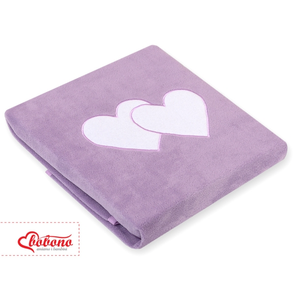 Deken van Polar Fleece voor Baby - Harten Purper