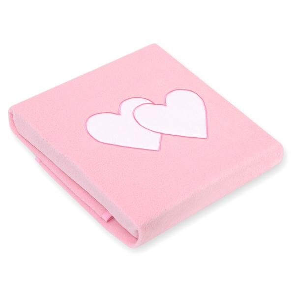 Deken van Polar Fleece voor Baby - Harten Roze