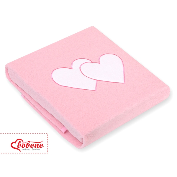 Deken van Polar Fleece voor Baby - Harten Roze