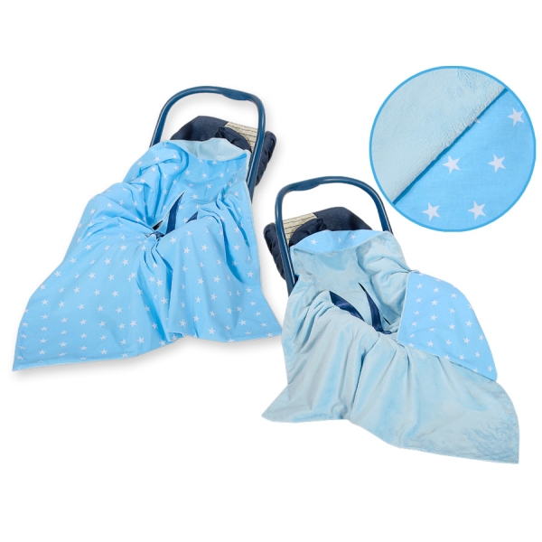 Dubbelzijdig  Dekentje voor Baby Autostoel Blauw