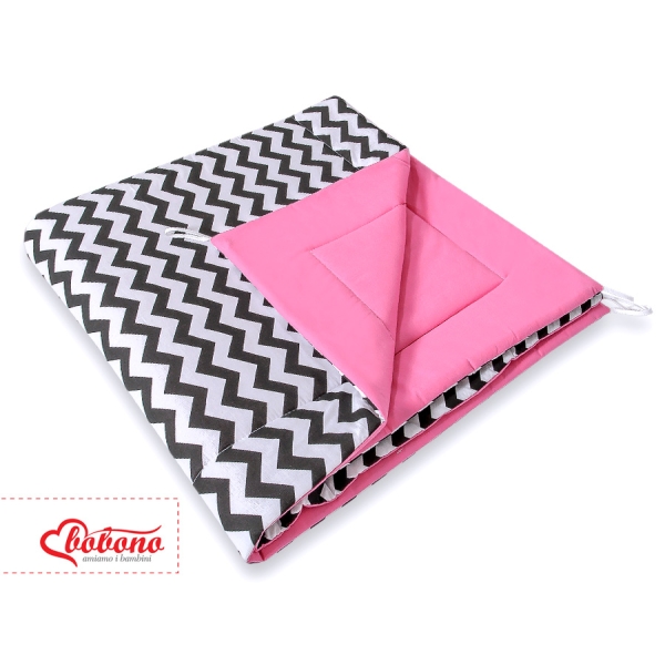 Dubbelzijdige Speelmat voor Tipi Tent Roze Zwart Zigzag