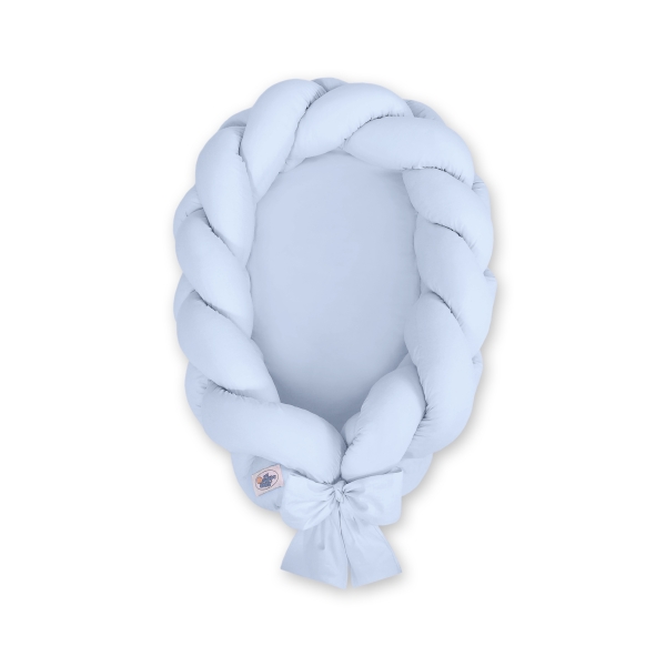 Gevlochten Babynest Geknoopte Bedbumper & Matras 2 in 1 Blauw