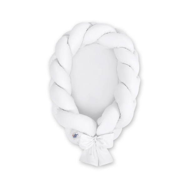 Gevlochten Babynest Geknoopte Bedbumper & Matras 2 in 1 Wit