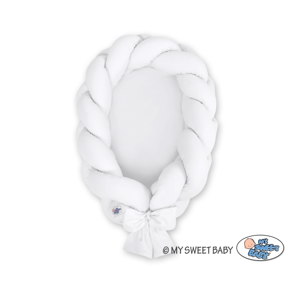 Gevlochten Babynest Geknoopte Bedbumper & Matras 2 in 1 Wit