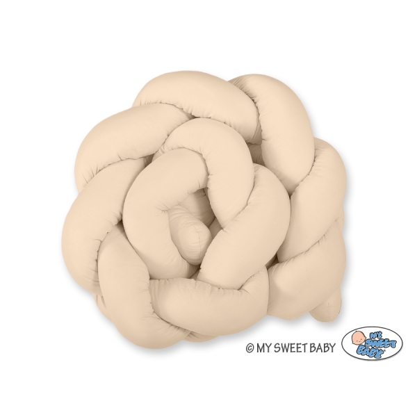 Gevlochten Box-Bedbumper Ledikant 180 cm Beige