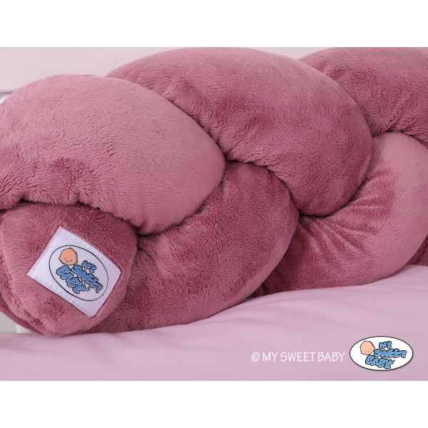 Gevlochten Box-Bedbumper Ledikant 180 cm Stofroze