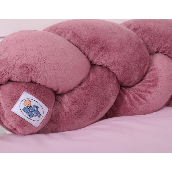 Gevlochten Box-Bedbumper Ledikant 180 cm Stofroze