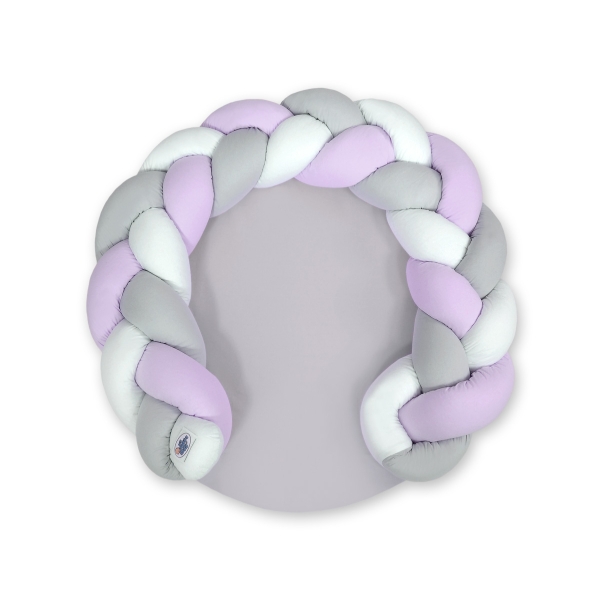 Gevlochten Donut & Bedbumper Speelmat 2 in 1 Wit Grijs Purper