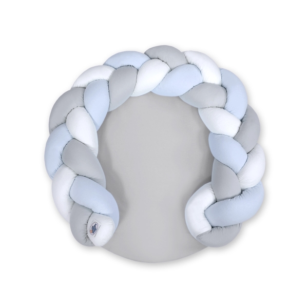 Gevlochten Donut & Bedomrandung Speelmat 2 in 1 Wit Grijs Blauw