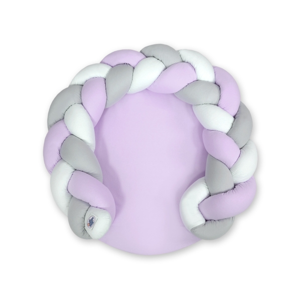 Gevlochten Donut & Bedomrandung Speelmat 2 in 1 Wit Grijs Purper