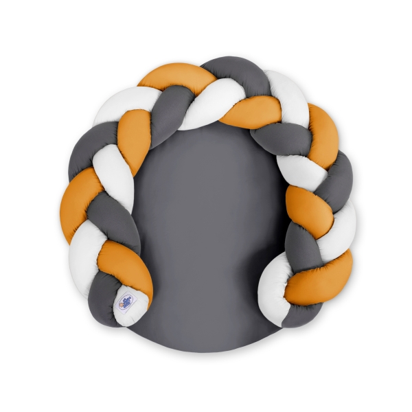 Gevlochten Donut & Bedrand met Speelmat 2 in 1 Wit Antraciet Honing Mosterd