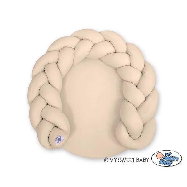 Gevlochten Donut Kussen voor Baby / Speelmat 2 in 1 Beige