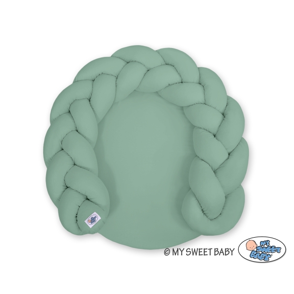 Gevlochten Donut Kussen voor Baby / Speelmat 2 in 1 Pastelgroen