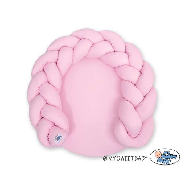 Gevlochten Donut Kussen voor Baby / Speelmat 2 in 1 Roze
