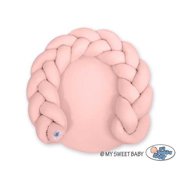 Gevlochten Donut Kussen voor Baby / Speelmat 2 in 1 Stofroze