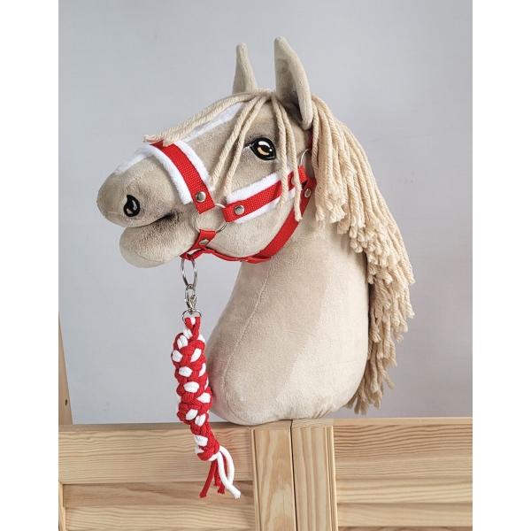 Gevlochten Touw voor Stokpaardje Hobby Horse Wit Rood