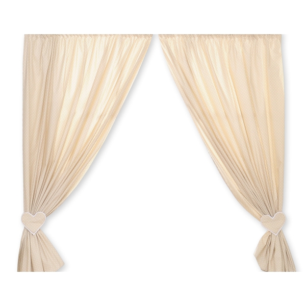 Gordijnen voor Babykamer - Harten Beige Polkaprikker