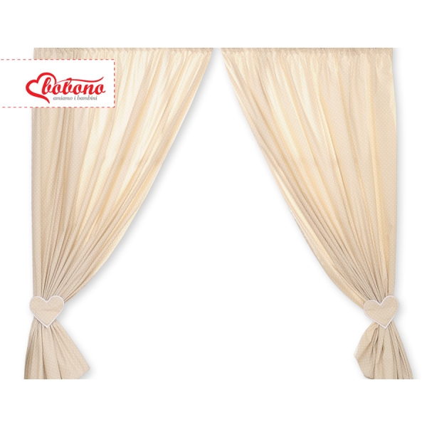 Gordijnen voor Babykamer - Harten Beige Polkaprikker