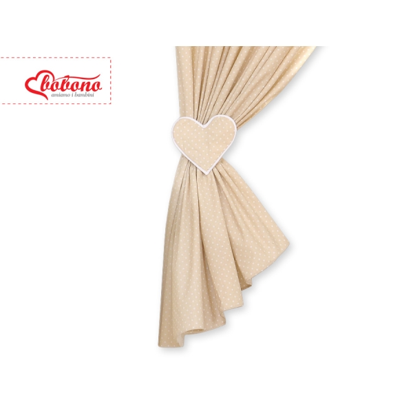 Gordijnen voor Babykamer - Harten Beige Polkaprikker