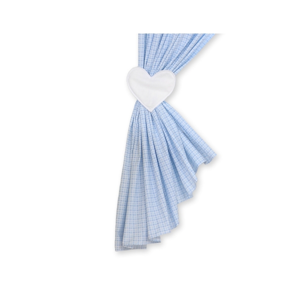 Gordijnen voor Babykamer - Harten Blauw Geruit