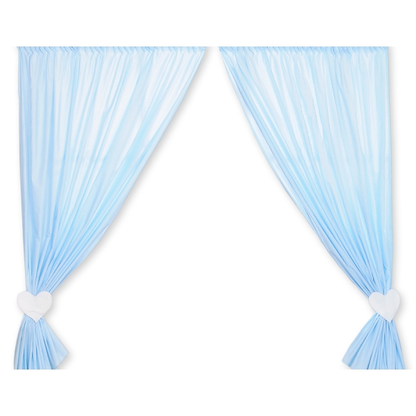 Gordijnen voor Babykamer - Harten Blauw Snijder