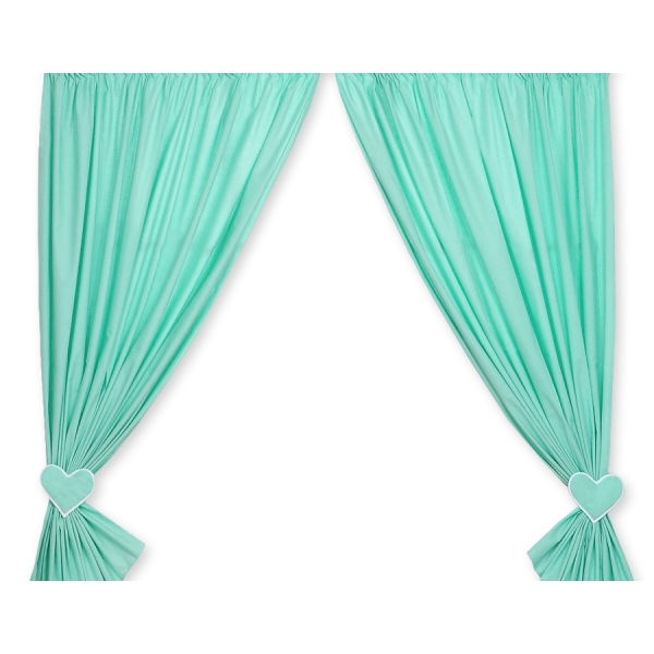 Gordijnen voor Babykamer - Harten Mint